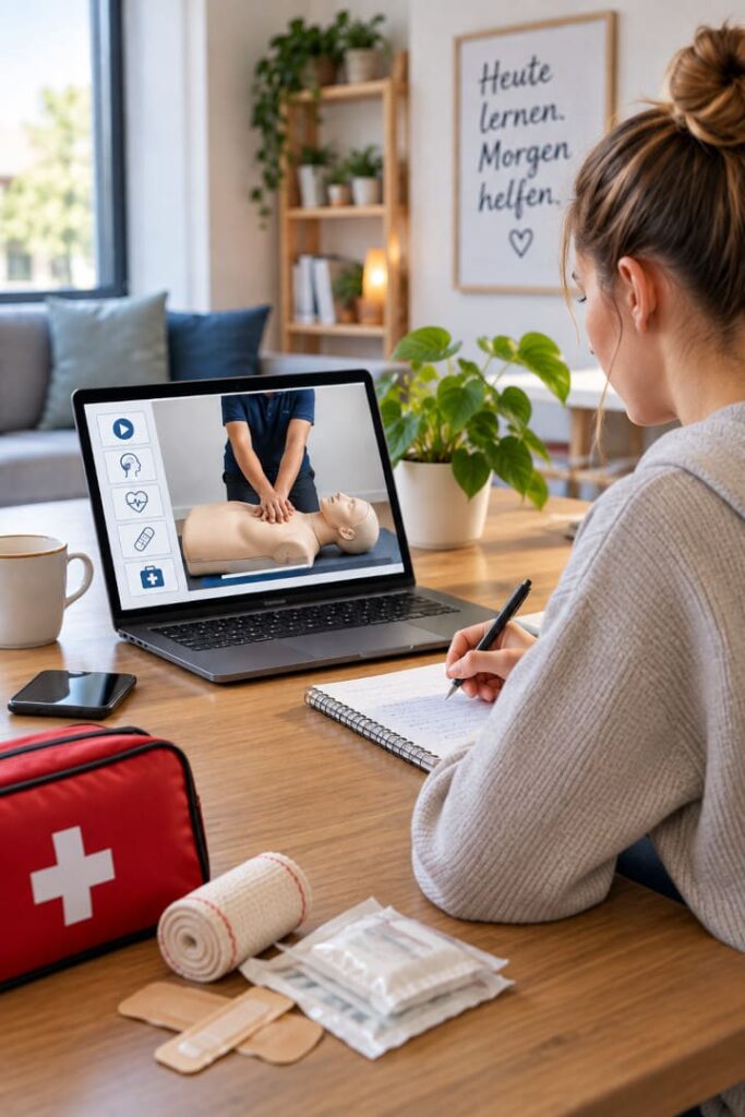 Nothelferkurs mit E-Learning – Erste-Hilfe-Theorie online von zuhause lernen